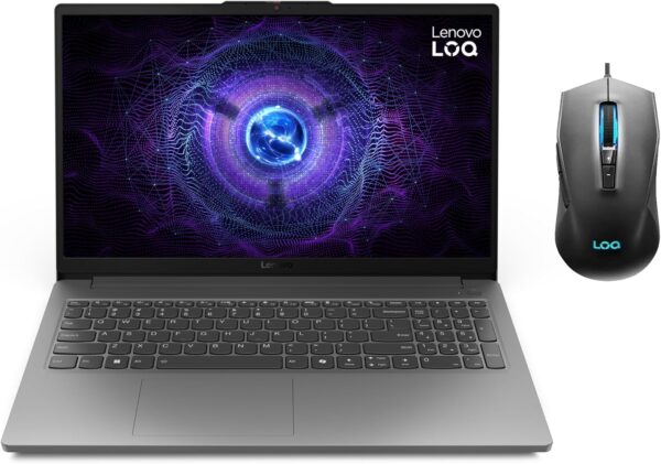 Lenovo LOQ 15IAX9E (Essential) Gaming - Intel Core i5-12450HX 8Cores, NVIDIA GeForce RTX3050 6GB GDDR6 Graphic, 16GB DDR5 RAM, 512GB SSD, 15.6" FHD (1920x1080) IPS 144Hz 100% sRGB/RGB Mouse/2 Years/Win11